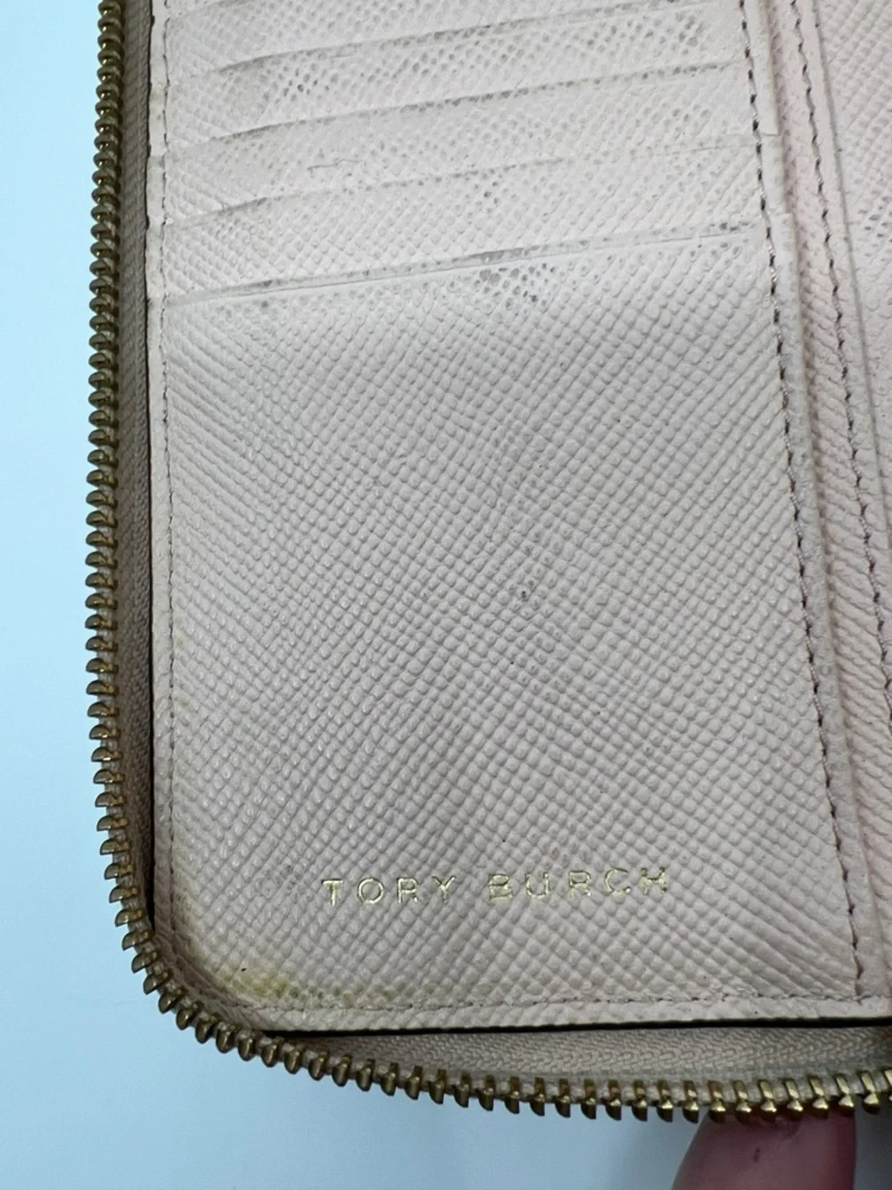 Tory Burch Zip Wallet Cross Grain Leather Blush Pink PROJECT Piece